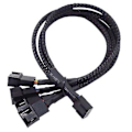 Miniatyrbillede 2 af 5: 5 stk. 1 til 4 Computer Blæser Kabel 4pin Pwm Temperatur Kontrol Kabel