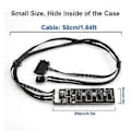Miniatyrbild 5 av 5: 9-Pin USB Header Splitter, USB 2.0 Header Splitter med SATA-strömkabel, Intern USB-hubb för CPU/RGB-ljus/Skrivare