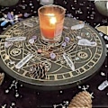 Miniatyrbilde 2 av 5: Hekse Pendelbrett Syv Chakra Krystall Energi Disk Eik Astrolabium