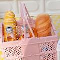 Miniatyrbillede 3 af 5: Sammenklappelig picnic-kurv, Sammenklappelig picnic-kurv Stabelbar lille indkøbskurv Sammenklappelig plastik picnic-kurv Smart funktionalitet
