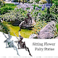 Miniatyrbillede 5 af 5: Harpiks Håndværk, Blomsterfe Havepynt, Turek Siddende Fe Statue