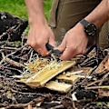 Miniatyrbilde 3 av 3: Flint og stål, flinttenner for overlevelse i bushcraft, magnesiumstift-ildstartersett med håndlaget trehåndtak 2 stk -