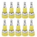Miniatyrbillede 1 af 4: 10 stk. 2 mm Banan Hun Jack Stik Adapter Panel Mini Bindingsstolpe til Elektronisk Instrument Gul