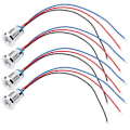 Miniatyrbillede 3 af 5: 4-pak LED indikatorlys 12mm, vandtæt, 110-220V, fælles anode, rød & blå - Industrielle kontrolkomponenter til signal & sikkerhed