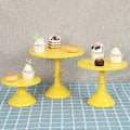 Miniatyrbilde 2 av 5: Kakefat i metall, rundt sokkel, dessertstativ, cupcake-display, bakeutstyr til bursdag, bryllup (Gul S)