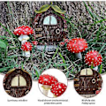 Miniatyrbillede 3 af 5: Miniature Døre Og Vindue Dørsæt Nissehus Dekoration Resin Eventyrhave Møbelsæt Selvlysende Mikrolandskab Resin Ornament St-4