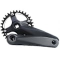 Miniatyrbillede 1 af 5: 152mm Cykel Krankarm Cykel Firkantet Hul Kranksæt 32T Smal Bred Single Speed Kædering Kranksæt, Sort