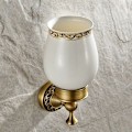Miniatyrbillede 3 af 5: Toiletbørsteholder i keramik, retro messing, til badeværelset (børste inkluderet), antik messing finish, badeværelsestilbehørssæt til vægmontering