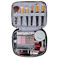 Miniatyrbillede 4 af 5: Makeup Taske Dobbelt Lag Rejse Kosmetik Taske Toilet Taske (sort)