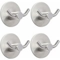 Miniatyrbild 1 av 5: Självhäftande krokar, 4-pack 304 rostfritt stål badhanddukskrokar dubbla badrockskrokar för bad, dusch, klibbig hängande väggmonterad galge f