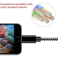 Miniatyrbilde 2 av 5: Usb C Lightning-kabel 1m, nylonladekabel med strømforsyning for rask lading for iPhone 11/11 Pro / 11 Pro Max / Xr / Xs Max / Xs / X /