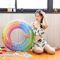 Miniatyrbild 5 av 5: Glitter Pool Floats Inner Tubes För Vatten Donut Floatie För Vuxna Barn Strand Sommar Semester Fest