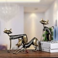Miniatyrbilde 3 av 5: Smijern fjær katt ornamenter, metall katt skulptur kunst vår håndverk hjem dekorasjon (katt sete)