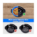 Miniatyrbilde 3 av 5: 2 Pakning Slow Cooker-poser - Gjenbrukbar Gryteinndeler, Silikon Kokeposer Passer 6 Quarts Gryte (rød+bl