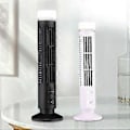 Miniatyrbillede 3 af 5: Bærbar Luftkøler Ventilator, Strømlinet Tårnventilator med LED, Kraftig Vind, Pladsbesparende, Bladløst Design, USB Interface Sort