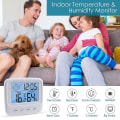 Miniatyrbild 2 av 5: Inomhus termometer och hygrometer digital inomhus termometer och hygrometer, med klockfuktighet temperatur, 5s snabb uppdatering, bakgrundsbelysning&/
