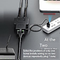 Miniatyrbilde 5 av 5: Etet Splitter 1 Til 2 Rj45 Adapter Internett Samtidig, USB Til Dobbel- Fe Rj45 Po