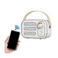 Pikkukuva 5 / 5: Retro Kaiutin 360 Stereoefekti Bluetooth Mini Kaiutin Vintage Radio Kodin Sisustus Äänilaatikko Ulkokäyttöön Valkoinen
