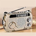 Miniatyrbilde 3 av 5: FM AM SW Radio Solcellelading Nødradio Mottaker Håndsveiv Bluetooth 5.2 Støtte TF USB Svart