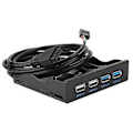 Pikkukuva 2 / 5: 3,5-tuumainen 19-nastainen T9-nasta Nopea USB3.0+USB2.0 4-porttinen levykeaseman etupaneeli