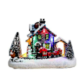Miniatyrbilde 1 av 5: Julelandsby Figurer LED Lys Lite Tog Julelandsbyhus Lysende Landskap Resin