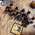 Miniatyrbillede 2 af 5: Kunstige Græskargrene Halloween Sort Ahornblad Græskar Banket Halloween Blomsterdekoration Spøgelsesdekoration 2 STK