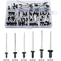 Miniatyrbilde 3 av 5: Black Rivet 120 Stk Blindnagler Nagler Med Boks Aluminium Nagler Popnagler Popnagler Sortiment Åpne Runde Nagler Aluminium Blindnagler Kuplet Hode