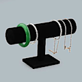 Miniatyrbillede 5 af 5: Sort Fløjl Armbånd Display Stativ T Bar Smykkestativ Halskæde Opbevaringsholder Armring Ankelkæde Organizer Til Kvinder Mænd Piger