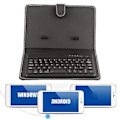 Miniatyrbilde 5 av 5: Universelt Trådløst Bluetooth Tastatur Flip Case Deksel med Stativ for IOS/Android Telefoner Svart