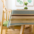 Miniatyrbilde 5 av 5: Bomulls- og linduk med fargestriper, brodert rektangulær vaskbar spisebordduk, middagspiknikduk i lin, assorterte størrelser, kaférestaurant