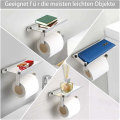 Miniatyrbillede 4 af 5: Toiletpapirholder uden boring, toiletpapirholder, badeværelsesinstallationer, spejpoleret, 304 rustfrit stål vægmonteret WC-papirholder f