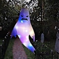 Pikkukuva 2 / 5: Halloween Koristeelliset Juhlatilan Somisteet, Aaveviuhka LED Hehkuva Aave Riipus Ripustuskoriste, B