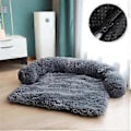 Miniatyrbild 2 av 5: Hundbädd Mjuk Plysch Hundmatta för Soffa Möbelskydd för Husdjur med Tvättbart Överdrag, Filt Kudde Kennel D