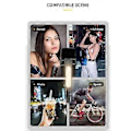 Miniatyrbillede 1 af 5: Håndholdt Gimbal Stabilisator Bluetooth Selfie Stick Holder Justerbar Fyldlys Selfie Stativ til Smartphone Hvid