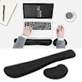 Miniatyrbillede 4 af 5: Gel Memory Foam Sæt Tastatur Håndledsstøtte Pad, Muse Håndledspude Støtte til Kontor, Sort
