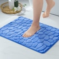Miniatyrbillede 1 af 5: Antiskrid bademåtte 60x90cm Indendørs dør måtte Memory skum Entré tæppe til badeværelse Badekar Køkken Blå