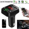 Pikkukuva 1 / 3: Langaton Bluetooth-auton FM-lähetin, kaksois-USB-laturi, lataussovitin, handsfree