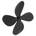 Miniatyrbillede 4 af 5: Udskiftningsblad til ovnventilator, aluminiumslegering, pejsventilator, 4 blade med sekskantnøgle, skrue, sort
