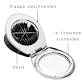 Miniatyrbild 3 av 5: Äggskärare för hårdkokta ägg, kraftig äggskärare köksredskap skärare topping skärare, 3 skärstilar