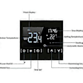Miniatyrbillede 2 af 5: Termostat til elektrisk gulvvarme, programmerbar temperatur og LCD-display med dobbelt temperatur og dobbelt kontrol, 3 meter ekstern sensorkabel