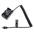 Pikkukuva 3 / 5: LP-E6 Dummy -akku USB Type-C -virtajohdolla, tukee PD 9V / 12V -lähtöä kameroille, monitoreille, erittäin joustava