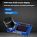 Miniatyrbilde 3 av 5: 0,96 tommers OLED-skjermmodul med knapper EC11 roterende koder IIC-grensesnitt LCD-skjerm