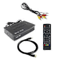 Miniatyrbillede 1 af 5: ISDB-T 1080P HD Set Top Box Terrestrisk Digital Video Broadcasting TV-modtager med kabel til Brasilien/Chile A EU-stik