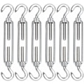 Miniatyrbillede 1 af 5: Burspænder, M5 Rustfrit Stål Kabelspænder, Sæt med 6 Wire Spænder Krog og Krog Justerbar Heavy Duty Spænder Krog & Krog til Reb Kabel C