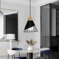 Miniatyrbilde 3 av 5: Retro Pendellampe Badminton Hængende Loftlampe Form Sort Lysekrone