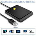 Miniatyrbild 3 av 5: Bärbar Usb 2.0 Smart Card Reader & ID Bankkortläsare Dubbelkortplatsdesign För Windows Linu