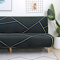 Miniatyrbild 4 av 5: Armlös Futon Soffskydd - Halkskydd, Fällbar, Stretchig, Armlös, Skyddande Överdrag för 2-Sits Armlös Soffa (Svart/Guld) 155-185 HI