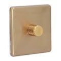 Miniatyrbild 1 av 4: Dimmer Strömbrytare Elegant Reptålig Hållbar Borstad Mässing Strömbrytare för Hemmabruk AC220V Monokromatiskt Ljus