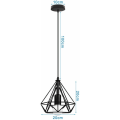 Miniatyrbillede 5 af 5: Vintage Pendel Loftlampe Sort Metal Gitter Hængende Lampe til Køkkenø Soveværelse Bar 2 Pak