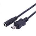 Miniatyrbillede 3 af 5: Mini USB 5Pin Han til 3.5x1.35mm Hun Kabel 20cm Længde Sort
